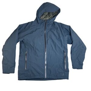 REI Elements Mens Large Blue Insulated Hooded Rain Jacket Ripstop RN37249